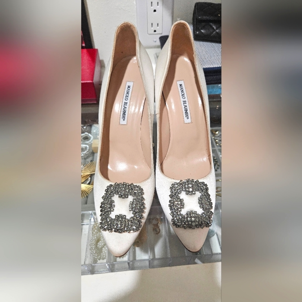 White Manolo Blahnik Shoes